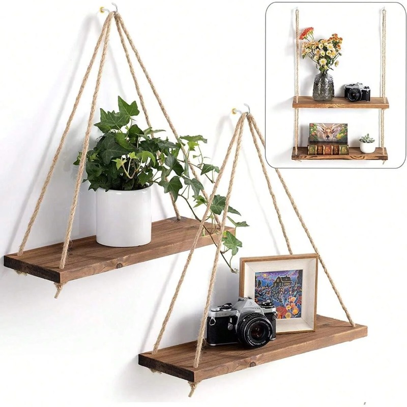 1PC Wooden Swing Hanging Hemp  - огляд і ціна Terracotta Pot
